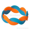 bulk cheap silicone rubber twisted wristband for girl